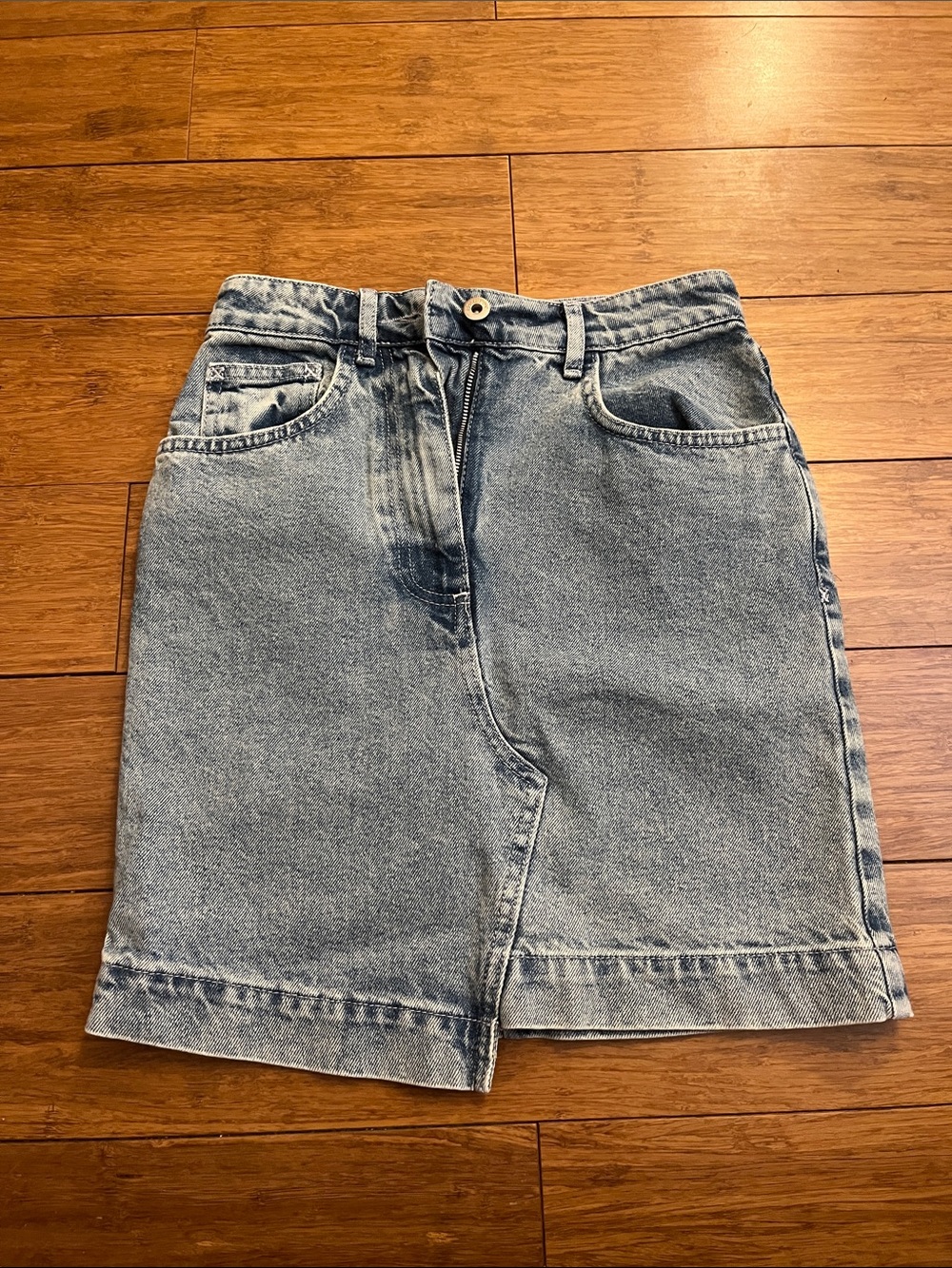 Classic Denim Mini Skirt - Light Blue